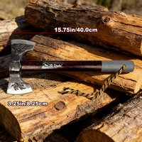 Hache en acier forgé à double tête robuste - Hache de camping de style viking tranchante pour couper du bois et la survie