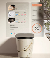 Toilette intelligente avec écran numérique et lumière nocturne, toilette bidet à capteur automatique pour une utilisation nocturne sécurisée, équipement de salle de bain de luxe