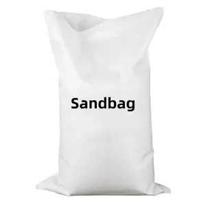 Personalizzare 38x65 tessuto tubolare tessuto in polipropilene bianco sacchetto di sabbia per la costruzione PP sacchetti di sabbia riciclabili allagamento