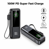 Chargeur d'énergie à charge ultra-rapide PD 100W pour station d'alimentation d'ordinateur portable, batterie externe portable Type-C grande capacité 20000mAh