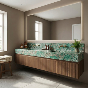 Losa de Piedra Sintética Estilo Cuarcita Verde Botánica, Resistente a los Arañazos, Precio de Fábrica, para Encimeras de Baños de Hotel - Product Image 3