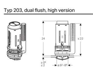 Yp203-lustre de gran orificio para inodoro de una pieza, 045 Typ203 large BEual UAL - Product Image 4