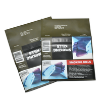 Sacs d'emballage en plastique Mylar réutilisables bleu saphir Manchester 50g avec numéro de série de sécurité noir et code braille imprimé pour le tabac