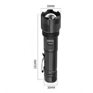 Lampe torche LED rechargeable : Lampe de poche portable en aluminium, zoomable et étanche, idéale pour les activités de plein air et les cadeaux promotionnels - Product Image 4