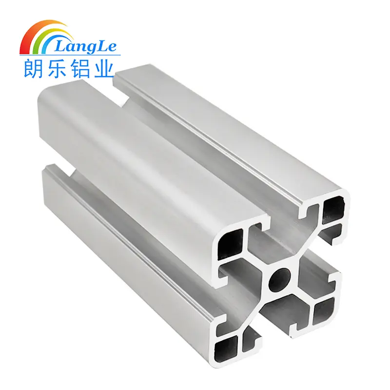LANGLE Aluminiumprofil 4040 Extrusion 40 * 40 t Schlitzrahmen schlanke Produktion silberne weiße Oxidation