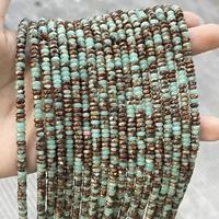 Perles Heishi en Turquoise Pierre Impériale Naturelle, Perles Entretoises Plates Rondes Polies en Jaspe Impérial, Bijoux Faits Main en Gros