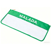 Script Mahjong Bag Logo cousu American Mahjong Set Bag Vert Imperméable PVC Sac vide pour carreaux Mahong