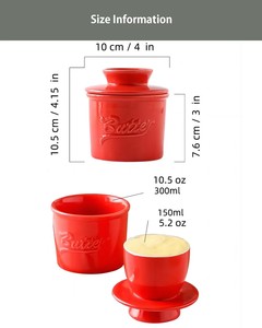 Encimera de cocina para el hogar, decoración de lujo, contenedor de almacenamiento de alimentos de mármol gris, soporte para mantequilla francesa de cerámica con tapa - Product Image 2