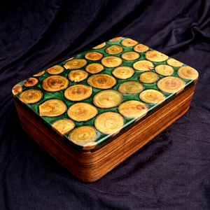 Polished Wooden Presentation <b>Box</b> Red Velvet Lined Gift Case Carved Storage Organizer Jewelry <b>Keepsakes</b> Home Decoration - Product Image 1