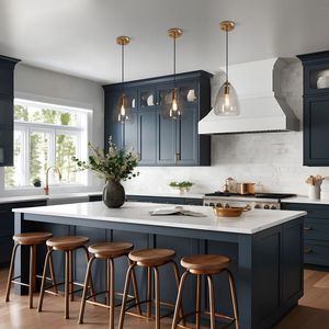 Set di Mobili da <span class=keywords><strong>Cucina</strong></span> Moderni in Legno con Inserti Blu e Bianchi, Pronti per il Montaggio, Armadietti in Vero Legno per <span class=keywords><strong>Cucina</strong></span> - Product Image 6