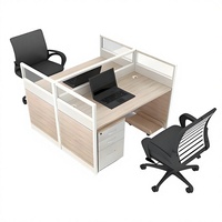 Office Cubicle Workstation Work Computer Desk Modern Wooden Employee Seat Partition Station Table Furniture Set with Storage