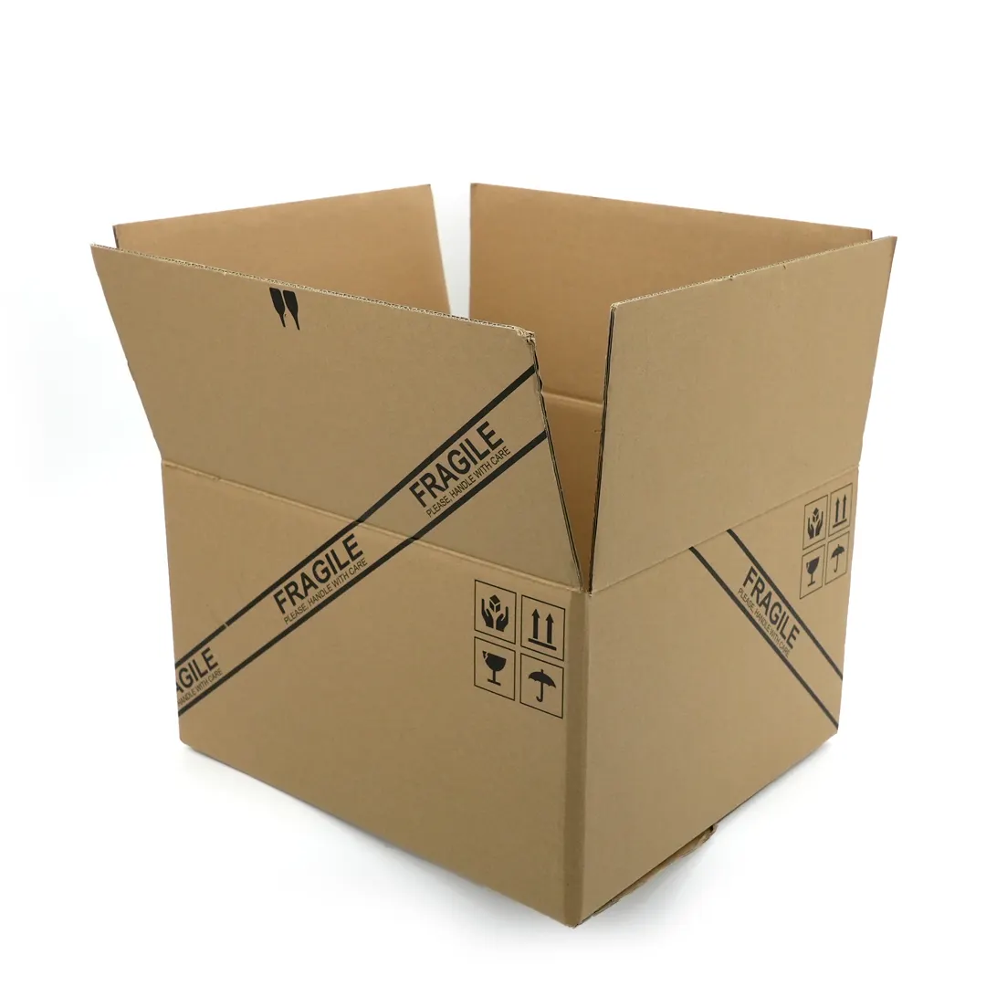 Livraison en usine carton ondulé kraft brun 12x12 emballage mobile boîtes d'expédition pour les petites entreprises livraison gratuite