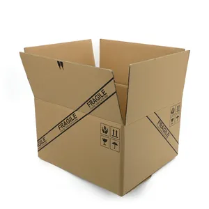 Factory delivery brown kraft corrugated cardboard carton 12x12 moving packaging shipping boxes for small business free shipping