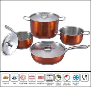 Juego de utensilios de cocina con revestimiento de color de 8 piezas, olla y sartén de acero inoxidable de inducción para cocina casera - Product Image 6