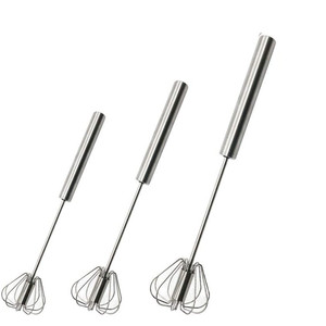 Semi <strong>Automatic</strong> 3pcs Stainless Steel Hand Push Rotary Egg Whisk Mixer <strong>Stirrer</strong> for Blending - Product Image 1