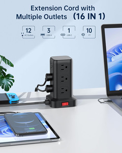 OEM & ODM Xu Hướng Mới Phổ Sạc Mở Rộng Ổ Cắm Điện 8 Cách Outlet 4 USB Bảo Vệ Tăng Dải Cho Du Lịch 20W/25W/45W - Product Image 4