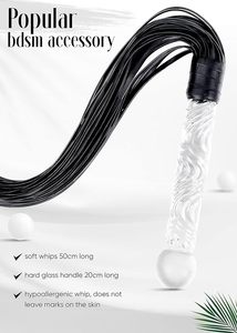 Fusta de Cuero Fetiche con Varita de Placer de Cristal con Punta de Bola - Juguete Sexual para SM o Sexo Anal/Masturbación Dildo - Product Image 3