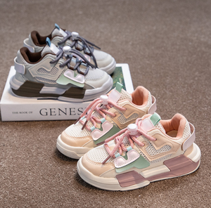 Zapatillas deportivas rosa con cordones para niños y niñas, zapatos <span class=keywords><strong>de</strong></span> marca <span class=keywords><strong>de</strong></span> diseñador, informales, para caminar - Product Image 3