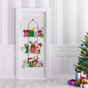 2025 joyeux noël bannière <span class=keywords><strong>Garage</strong></span> porche décor bonhomme de neige porte tenture murale signes père noël ornement maison vacances fête fournitures - Product Image 5
