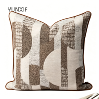 Housse de coussin décorative géométrique abstraite moderne de luxe en jacquard pour canapé, salon, décoration intérieure