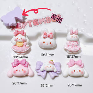 Mode Belle Mignon Animal Chien Arc Résine Cabochon Résine Charmes Pour Cadeau <span class=keywords><strong>Miniature</strong></span> Fée Jardin Décoration - Product Image 2