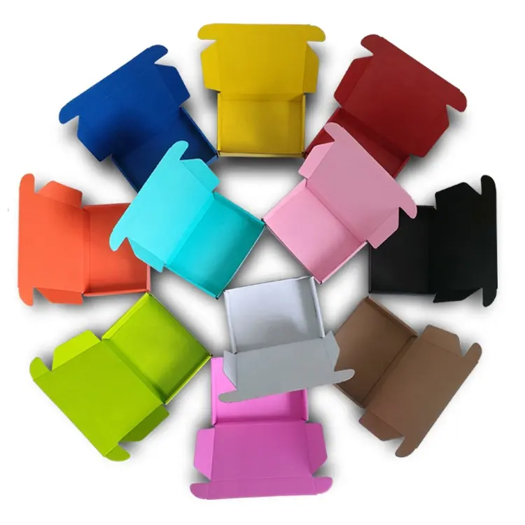 Mehrfarbige Mail Wellpappe Box Unterwäsche Schuhe Kleidung Versand papier Falt verpackung Transparent mit Ihrem Logo für Sandalen