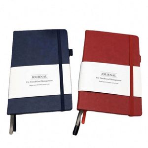 Carnet en cuir A5 avec couverture rigide et bande élastique, logo personnalisé - Product Image 1