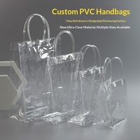 Sac à main en PVC transparent, sac cadeau, sac en plastique, impression en gravure, emballage, logo imprimé, modèle personnalisable HY012, bonbons de mariage
