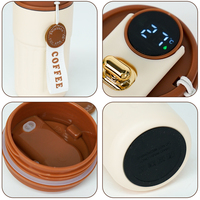 Tasse à café en acier inoxydable de 20oz isolée sous vide à double paroi légère et portable avec température LED