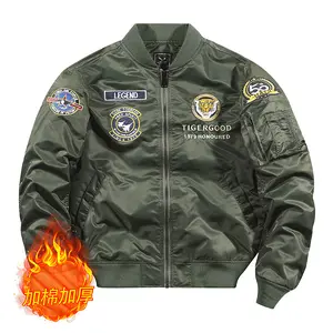 Men MA1 Pilot Jacket Male Tiger Embroidered Baseball Jacket Oversized Trend Bomber Jacket