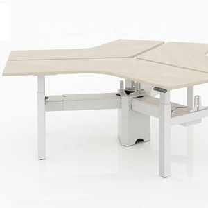 इलेक्ट्रिक 3-6 व्यक्ति वर्कस्टेशन स्टैंड डेस्क ऊंचाई समायोज्य दोहरी मोटर वाई प्रकार वर्कस्टेशन कार्यालय फर्नीचर - Product Image 2