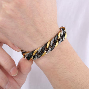 Bracciale a Catena Cubana in Acciaio Inossidabile Placcato Colorato Arcobaleno, Larghezza 13mm, Stile Hip Hop, per Feste e Regali - Product Image 3