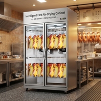 Armoire de séchage professionnelle en acier inoxydable, à refroidissement par air, à contrôle numérique, sans givre, pour peau de canard croustillante, 2 portes, 6 étagères, pour canard rôti