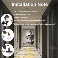 Sensor de Movimiento Infrarrojo Fácil de Instalar, Portalámparas E26/E27, Detección de 360°, Alcance Máximo de 6 m, Retardo Ajustable de 5 a 5 Minutos