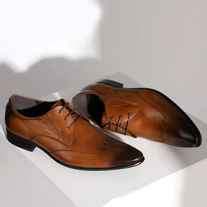 Chaussures habillées pour hommes en cuir véritable de luxe, formelles, à lacets, imperméables, légères et respirantes pour le travail au bureau, les occasions de mariage - Product Image 2