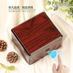 กล่องใส่เครื่องประดับอัจฉริยะ Yuefeng Maishi รูปทรงสี่เหลี่ยมผืนผ้า ทำจากโลหะผสมสังกะสี จัดเก็บลายนิ้วมือได้ 10 ลายนิ้วมือ พร้อมลิ้นชักและระบบล็อค - Product Image 1