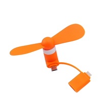 Mini ventilateur de refroidissement portable 2-en-1 pour téléphone, Type-C et Micro-USB, petit ventilateur de refroidissement pour iPhone/Android, cadeau promotionnel avec logo personnalisé