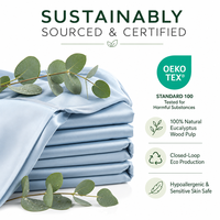 Ensemble de draps en Tencel Lyocell 300TC 100% en gros, soyeux et rafraîchissant, en satin d'eucalyptus, 4 pièces, personnalisable OEM, faible MOQ 50