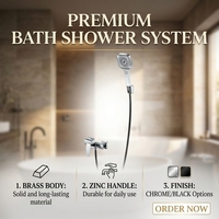 Robinet de Douche Thermostatique Mural Monocommande Chromé Poli, Style Moderne, Léger, pour Eau Chaude et Froide