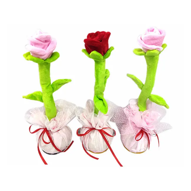 Valentines Day best gift electric recording learn tongue swing Valentine's rose plush dancing flower