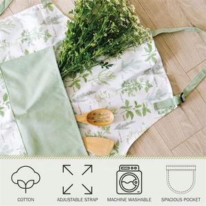 Wholesale Custom Printed Logo Women's 1 Pocket Adjustable Cotton Bib <b>Kitchen</b> <b>Apron</b> - Product Image 3