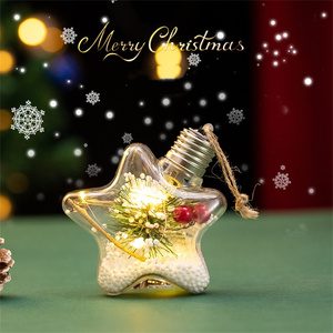 Handmade 10x10x5cm <b>LED</b> Translucent Christmas Ball Ornament Luminous Night <b>Light</b> Hanging Pendant High Quality Christmas <b>Tree</b> - Product Image 2