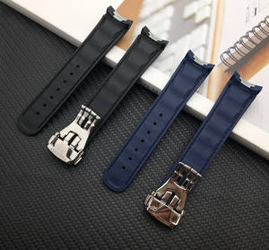 Bracelet de montre en caoutchouc de silicone à bout incurvé de 20mm avec métal pour bracelet Ome Ga <span class=keywords><strong>Sea</strong></span> <span class=keywords><strong>Master</strong></span> <span class=keywords><strong>300</strong></span> AQUA TERRA AT150 8900 Tools - Product Image 5