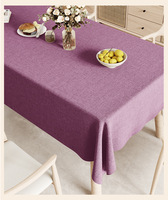 Nappe RUNXI beige unie en tissu imitation lin, style européen, pour usage extérieur, personnalisable, en coton lavable et résistant aux taches