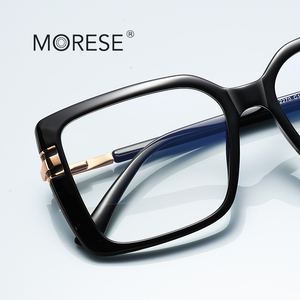 แว่นตา MORESE 2270 สำหรับผู้หญิง เลนส์กรองแสงสีฟ้า ทรงสี่เหลี่ยมใหญ่ กรอบ TR90 สีดำใส สำหรับอ่านหนังสือและใช้งานคอมพิวเตอร์ - Product Image 3