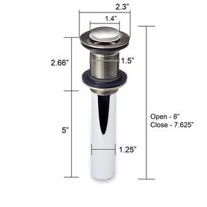 ท่อน้ำทิ้งอ่างล้างหน้าแบบป๊อปอัพทองเหลือง CUPC พร้อมท่อสแตนเลสแบบมีโอเวอร์โฟลว์ - Product Image 6