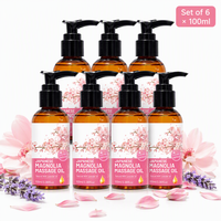 Huile de massage à la magnolia japonaise naturelle, parfum floral de lavande, hydratante, adoucissante, coffret cadeau spa pour le corps, OEM ODM 100ml
