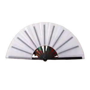 Éventail pliant personnalisé en plastique coloré de 33 cm, idéal pour le Kung Fu, les carnavals, la musique, les festivals, la danse, cadeaux et artisanat en bambou - Product Image 2