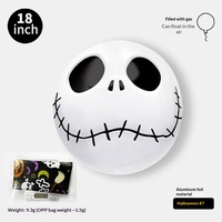 Ballons en aluminium ronds de 18 pouces QS Cartoon, motifs fantôme, crâne, citrouille, pour Halloween, à l'hélium, pour la décoration de fêtes (14 ans et plus) - Vente en gros