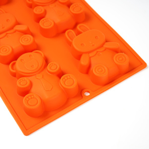 Vendite favorevoli a caldo sei fori colori grigio scuro e arancione piccolo orso e forma di coniglio in Silicone stampo stampo in silicone - Product Image 6